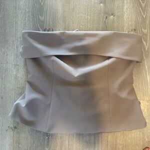 Express Elegant Gray Strapless Top